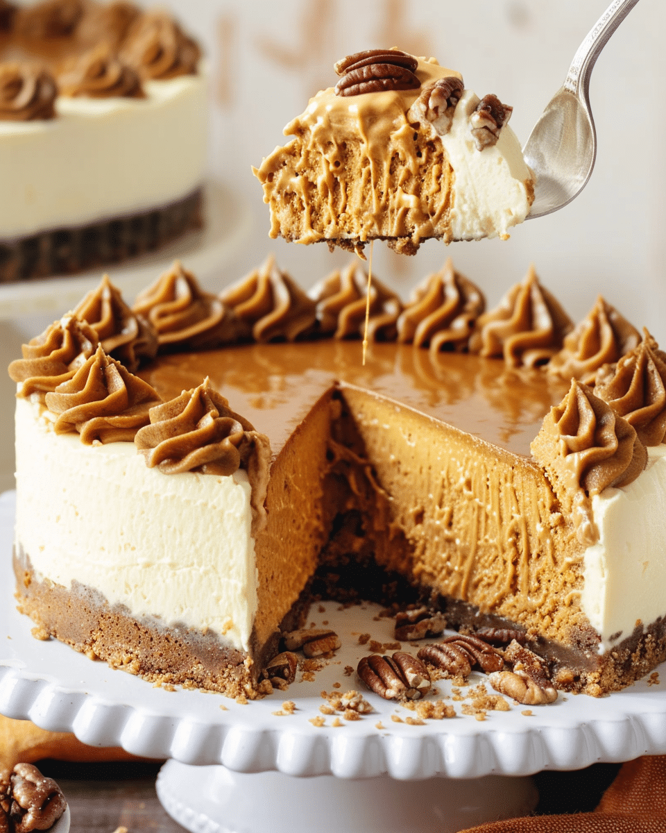 Best Pumpkin Cheesecake Recipe with Pecan Crust