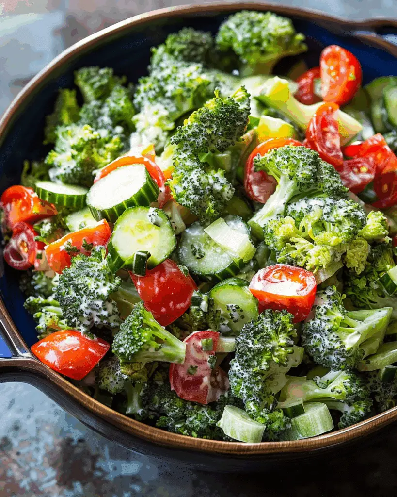 Broccoli Cucumber and Tomato Salad (15 Minute)