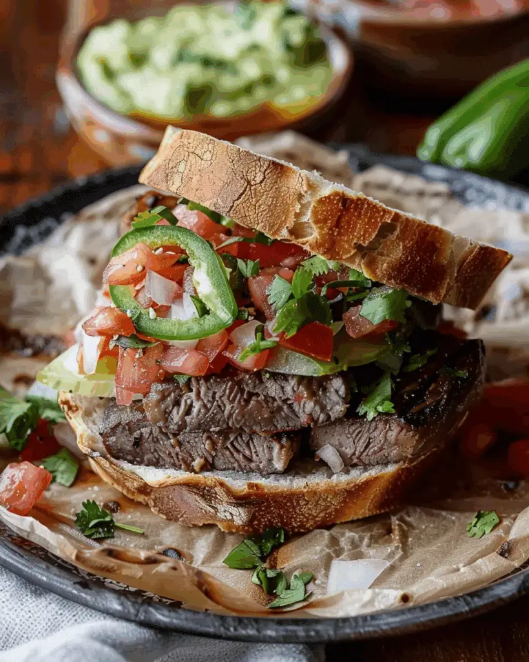 Carne Asada Torta with Roasted Poblano Salsa in 5 Simple Steps