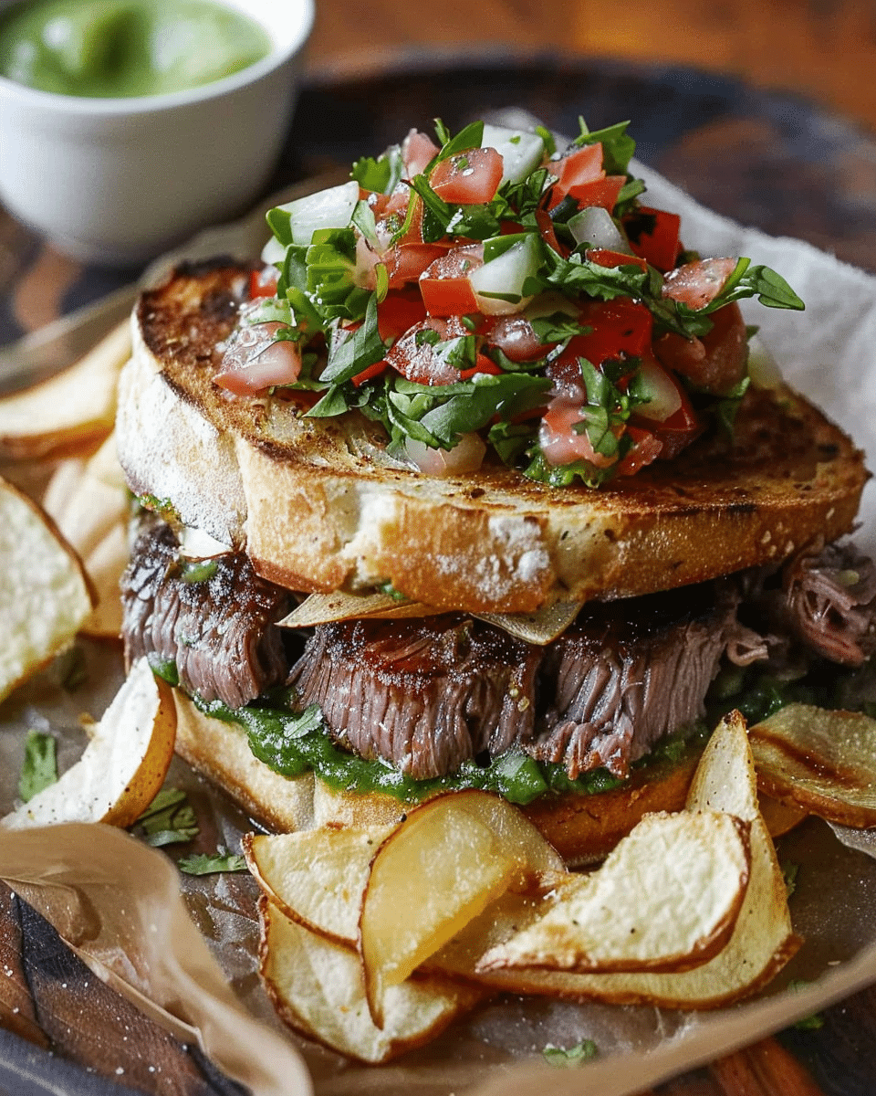 Carne Asada Torta with Roasted Poblano Salsa in 5 Simple Steps