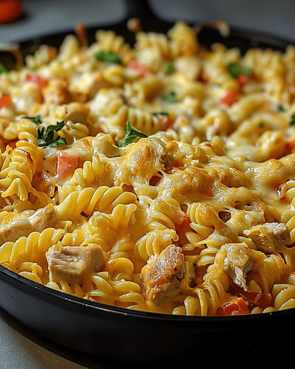 Cheesy Chicken Rotini Skillet