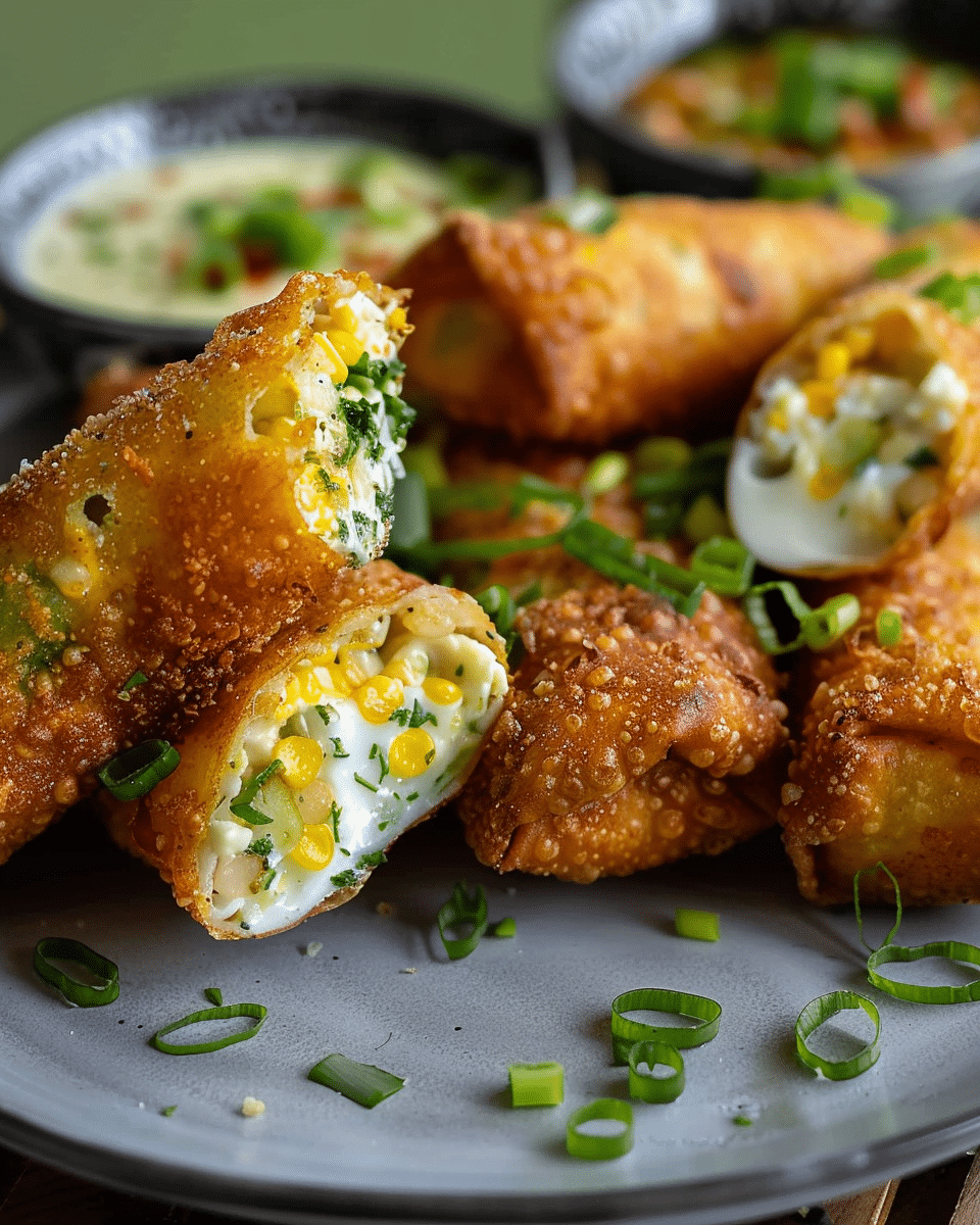 How to Make Crispy and Cheesy Elote Egg Rolls (Appetizers)