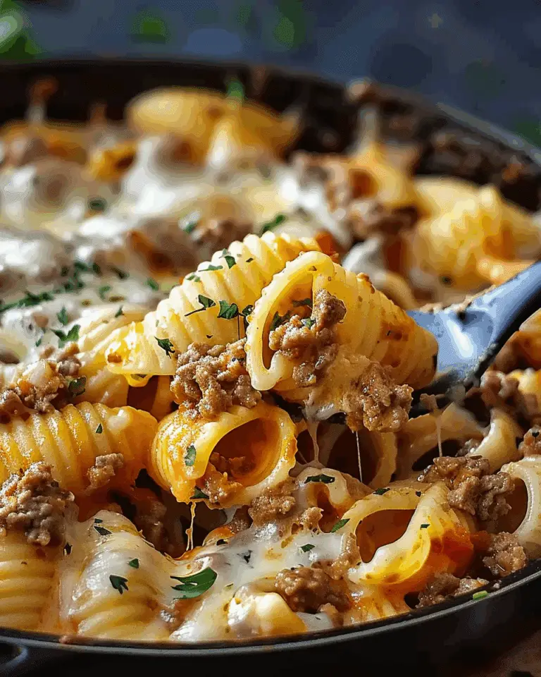 Crockpot Cheesy Ranch Beef Pasta Shells