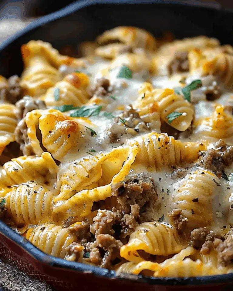Crockpot Cheesy Ranch Beef Pasta Shells