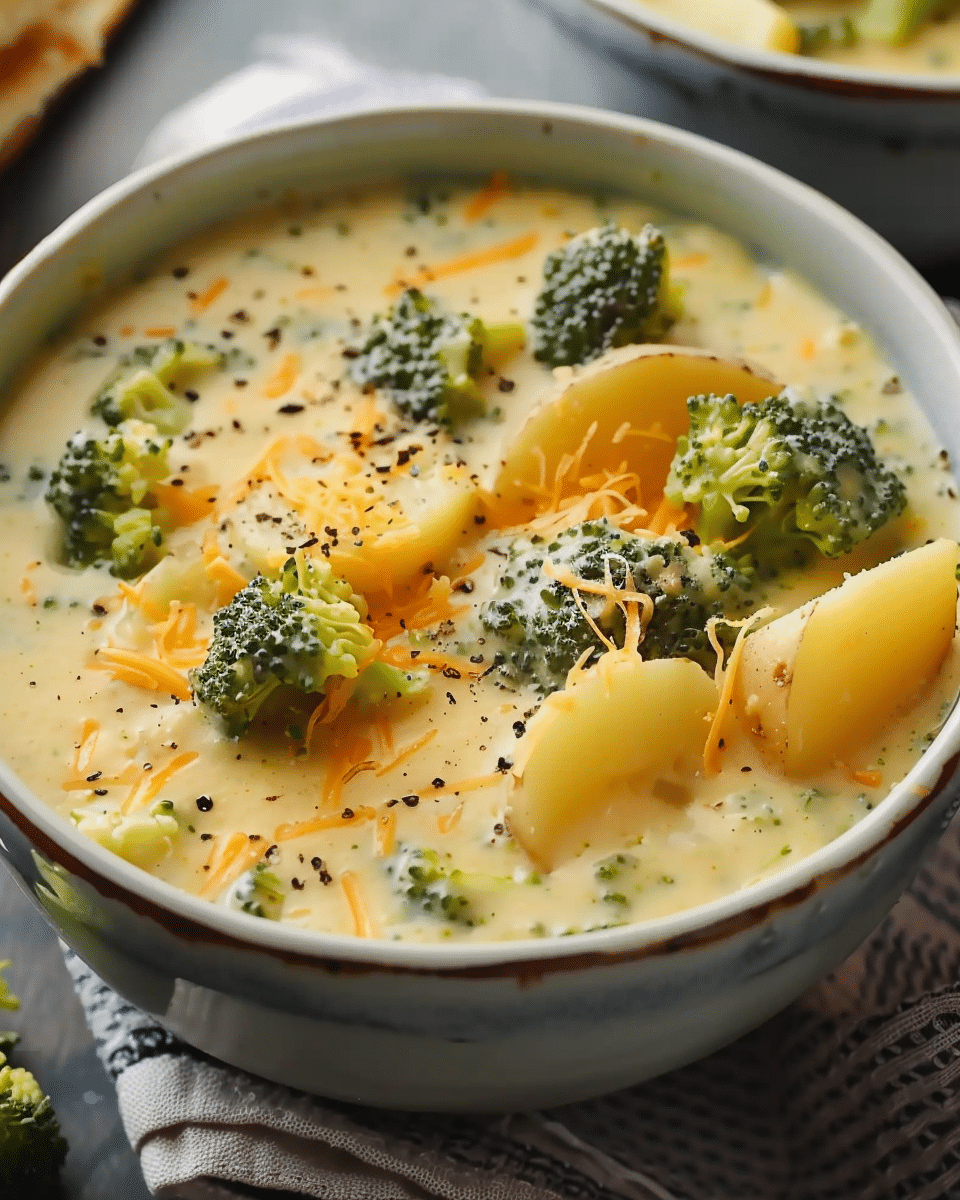 Crockpot Potato Broccoli Cheddar Soup