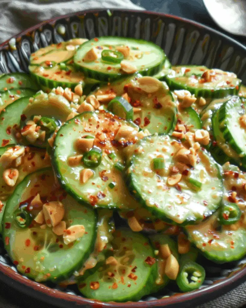 Cucumbers in Spicy Peanut Sauce