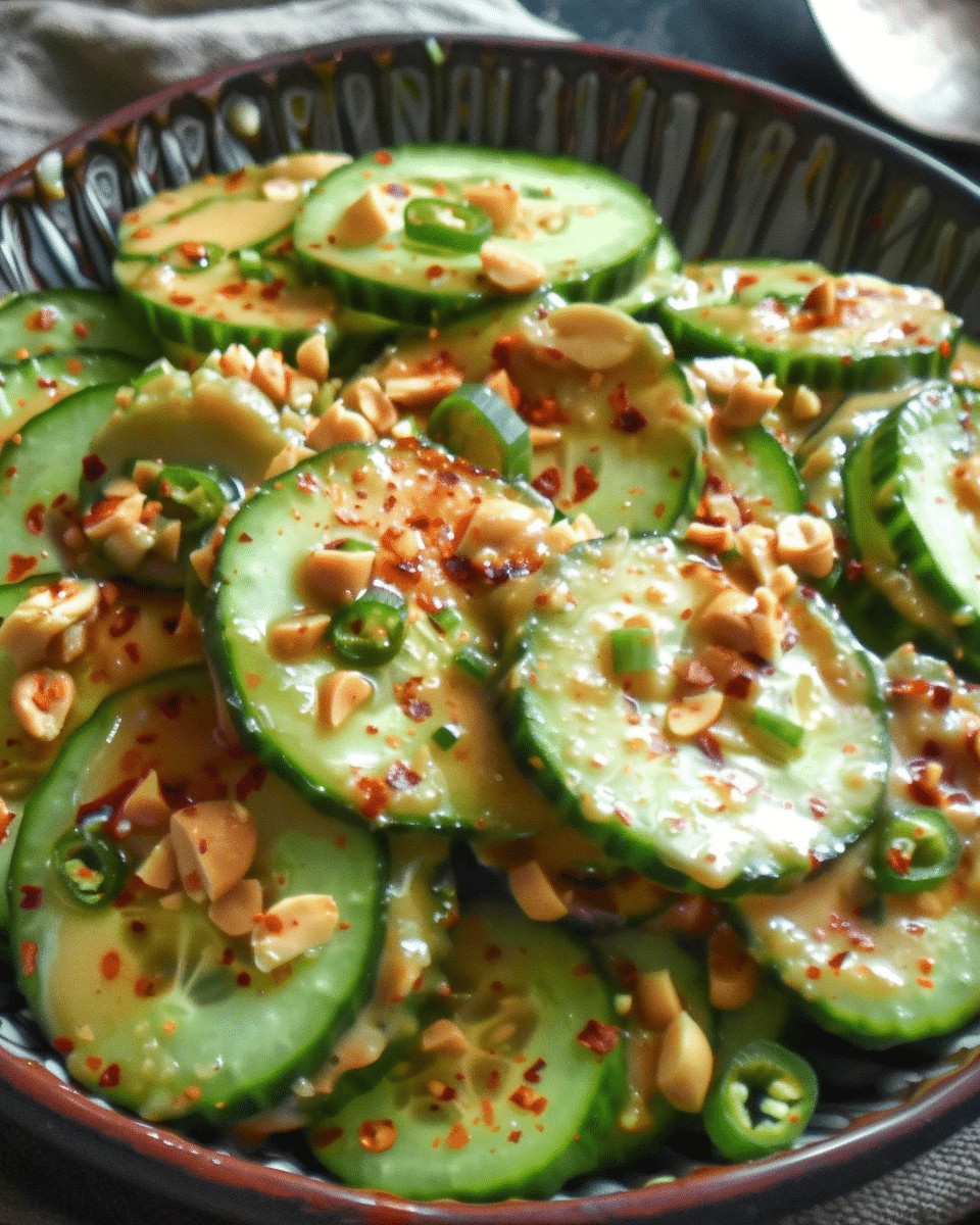 Cucumbers in Spicy Peanut Sauce