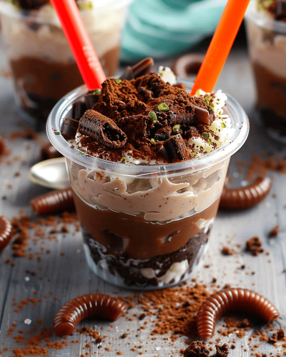 Dirt and Worms Pudding Cups