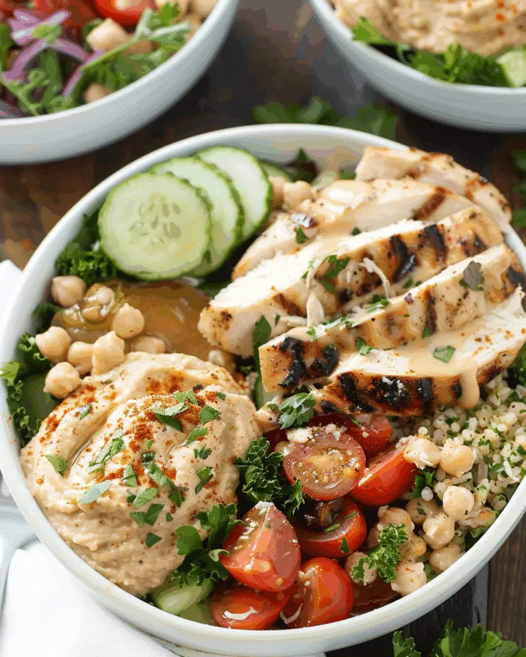 Easy Hummus Chicken & Chopped Salad