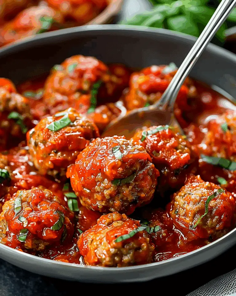 Juicy Baked Meatballs in Marinara Sauce