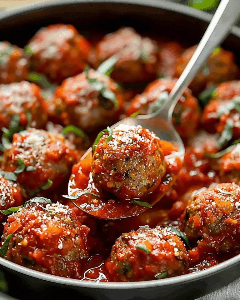 Juicy Baked Meatballs in Marinara Sauce
