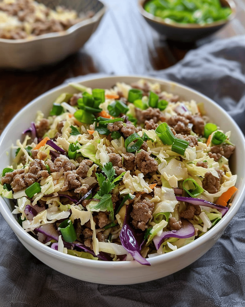 Keto Beef Egg Roll Slaw Recipe