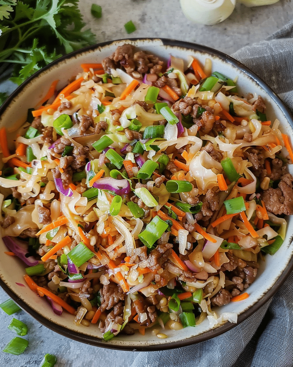 Keto Beef Egg Roll Slaw Recipe