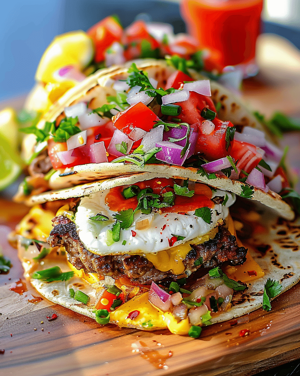 Keto Breakfast SmashBurger Tacos