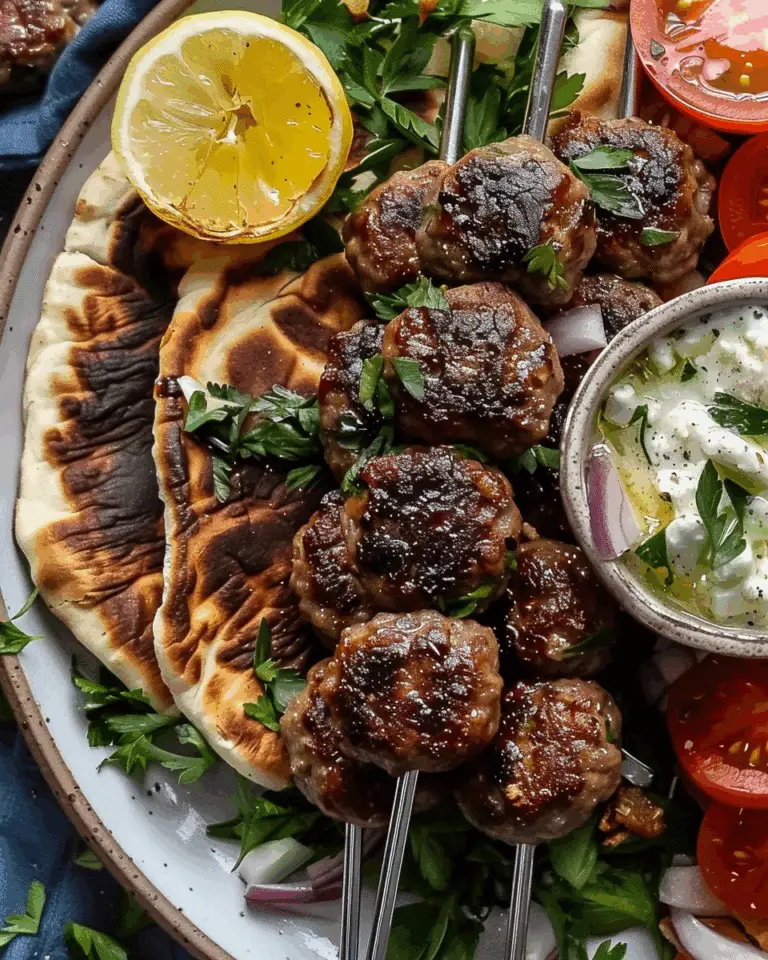 Lamb Koftas with Whipped Feta and Flatbreads