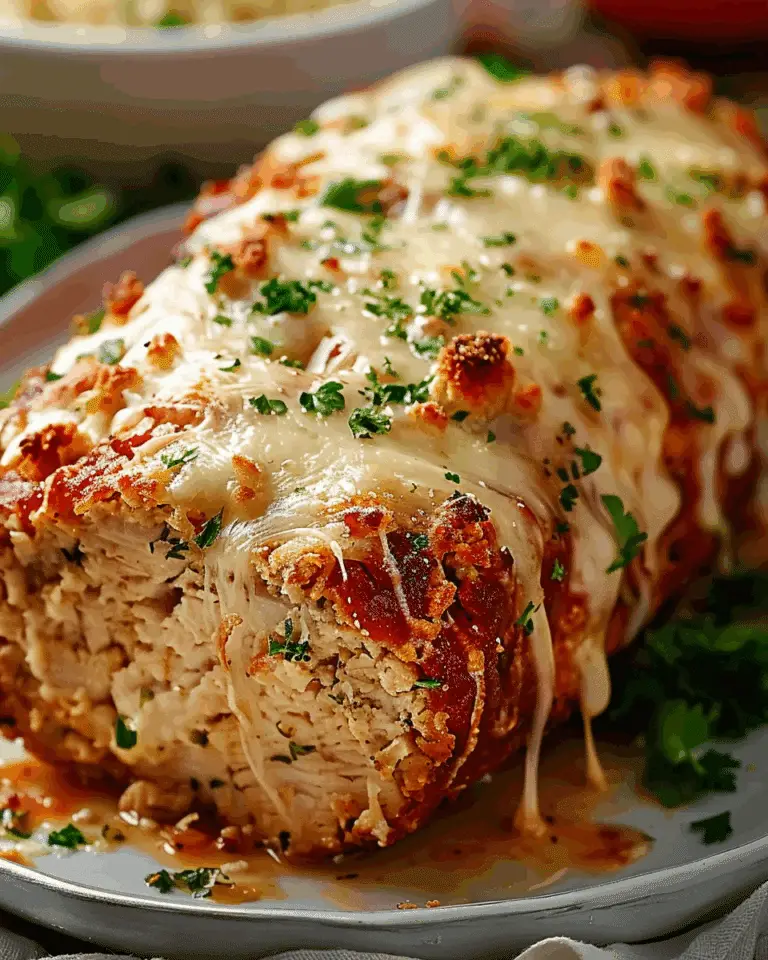Melt-in-Your-Mouth Garlic Parmesan Chicken Meatloaf