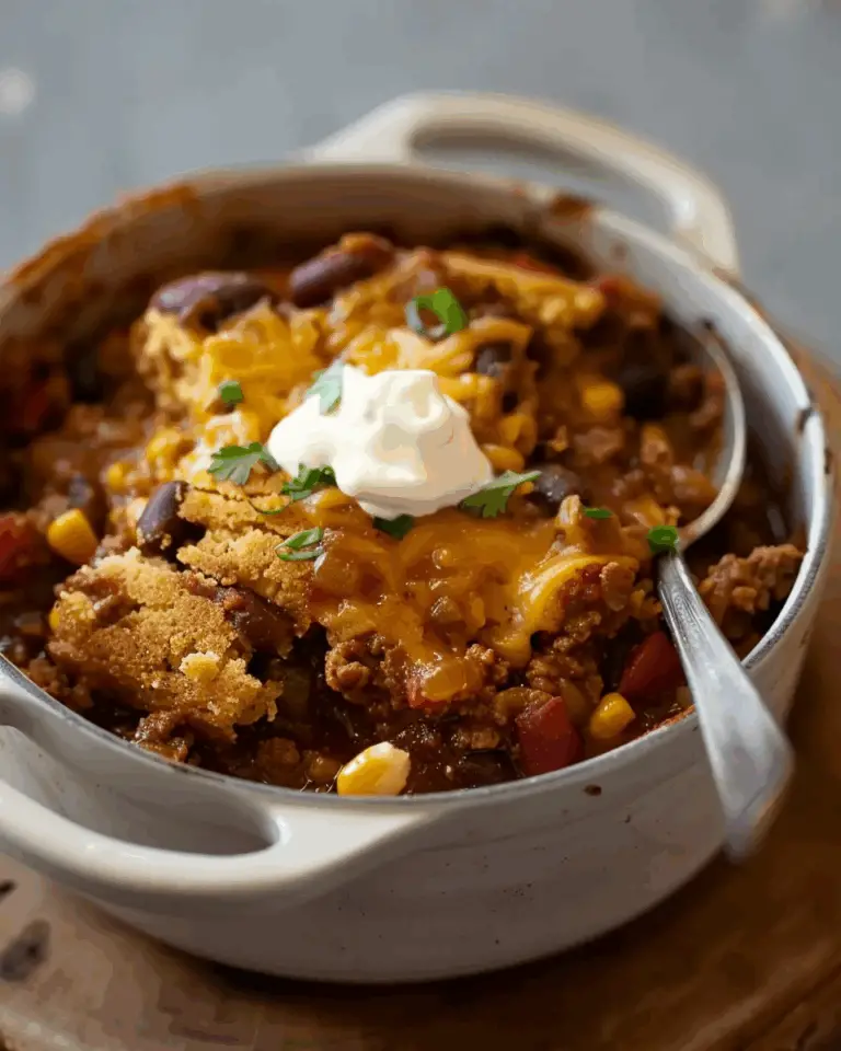 One-Skillet Hearty Chili and Cornbread Recipe