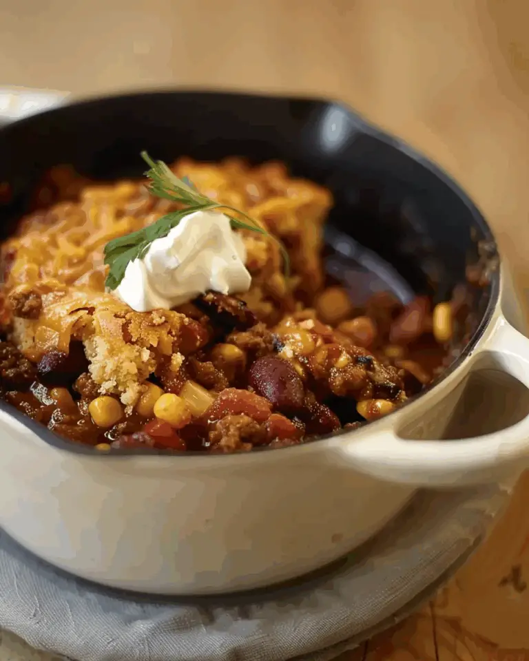 One-Skillet Hearty Chili and Cornbread Recipe