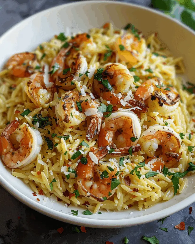 Parmesan Orzo with Shrimp