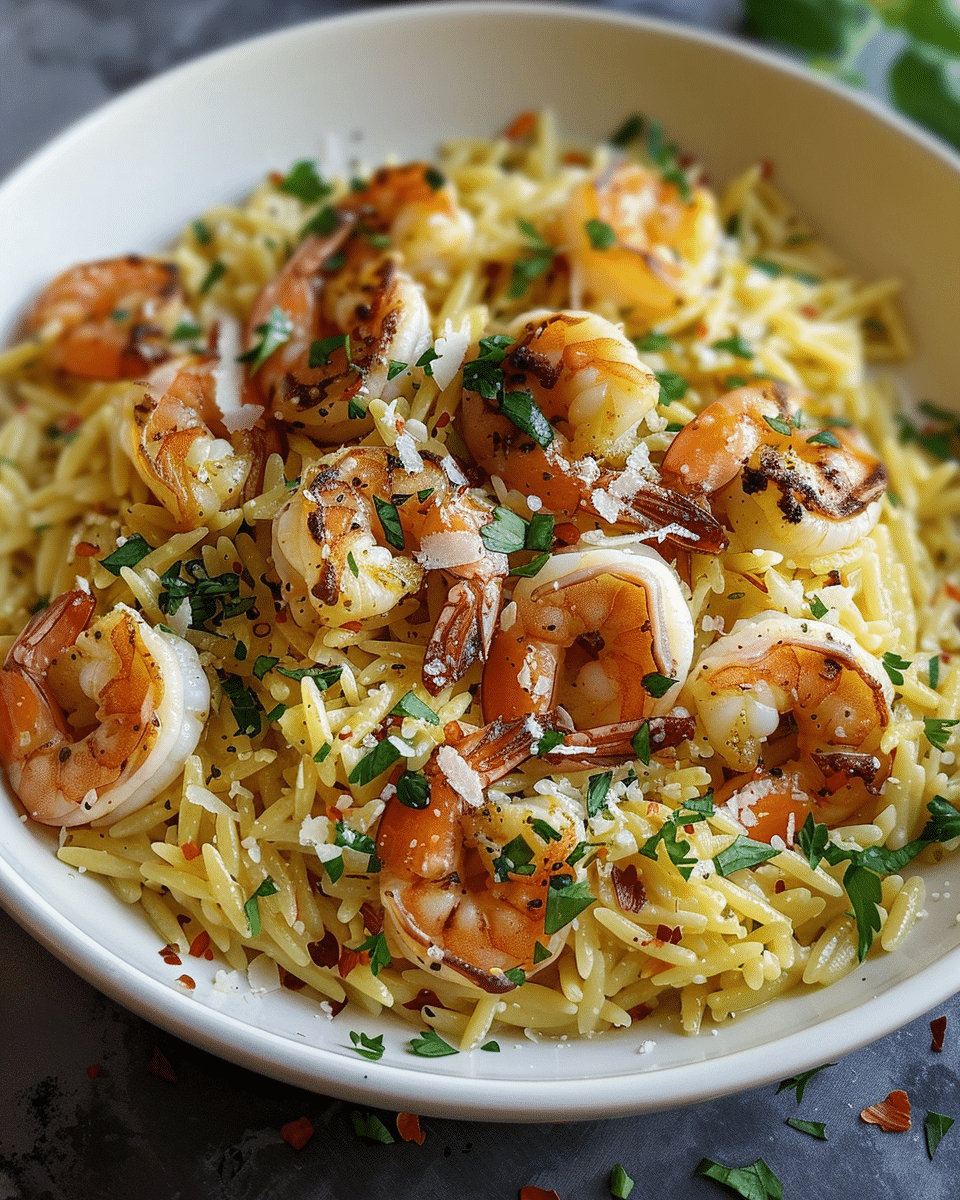 Parmesan Orzo with Shrimp