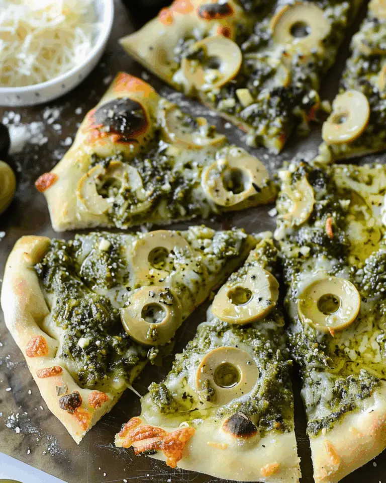 Pesto Olive Flatbread Recipe