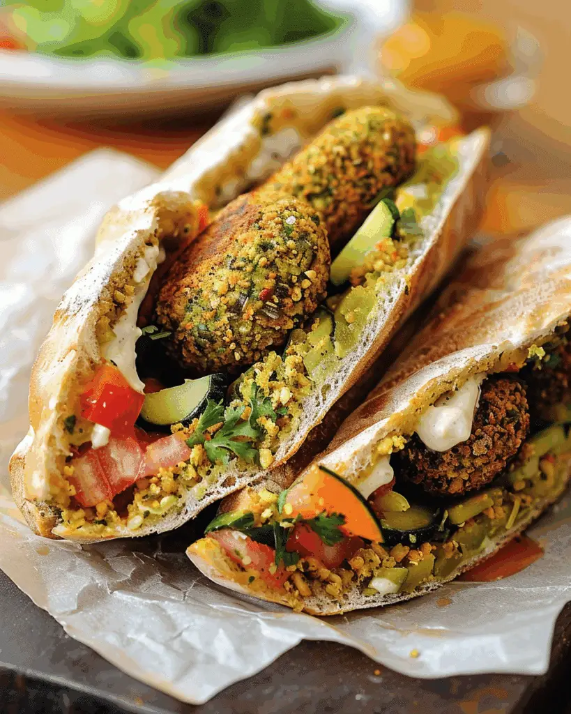 Roasted Vegetable Baked Falafel Sandwiches