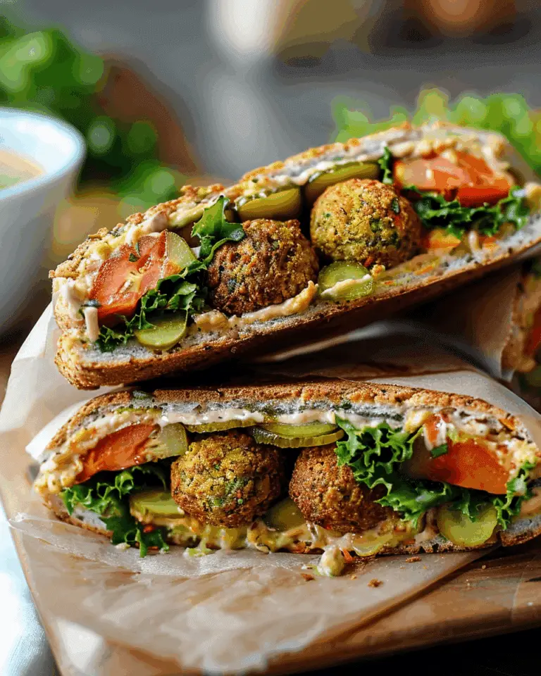 Roasted Vegetable Baked Falafel Sandwiches