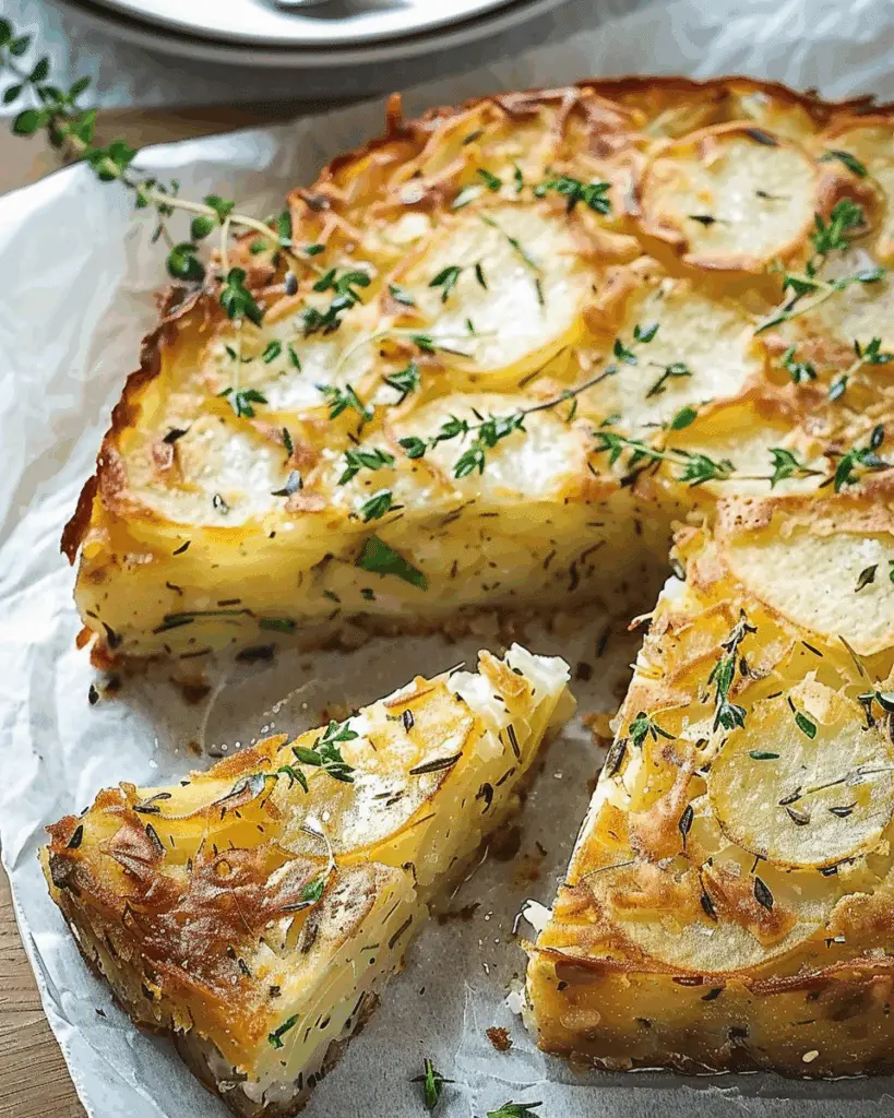 Savory Sliced Potato Cake: Easy, Crispy Comfort Food Delight
