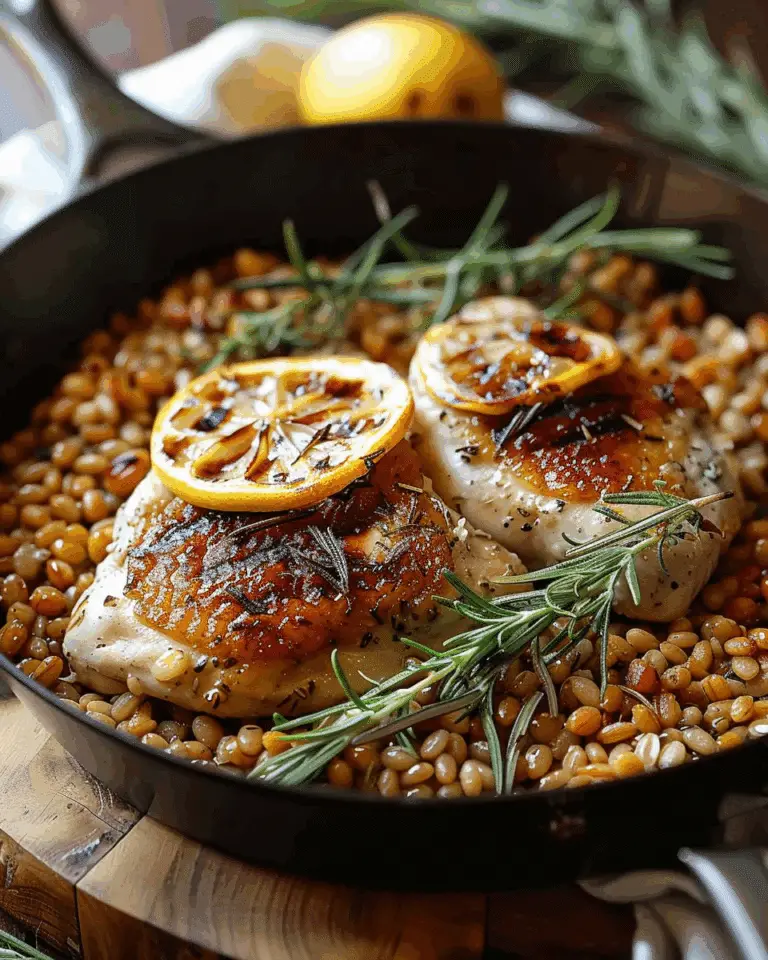 Skillet Lemon Rosemary Chicken and Farro