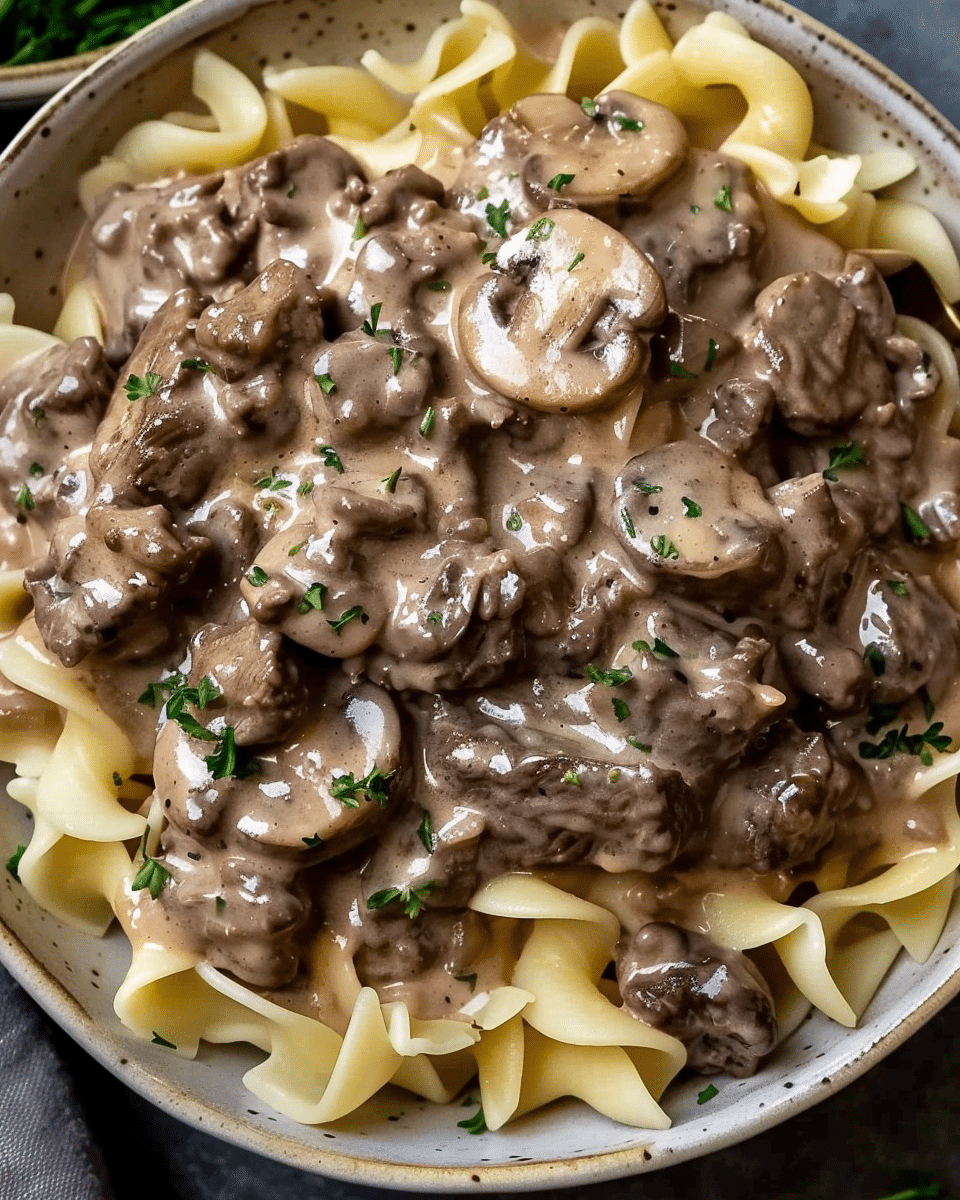 Slow Cooker Beef Stroganoff