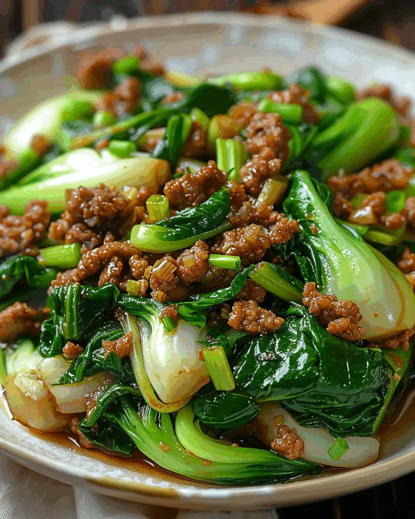 Stir-fried Bok Choy Ground Meat