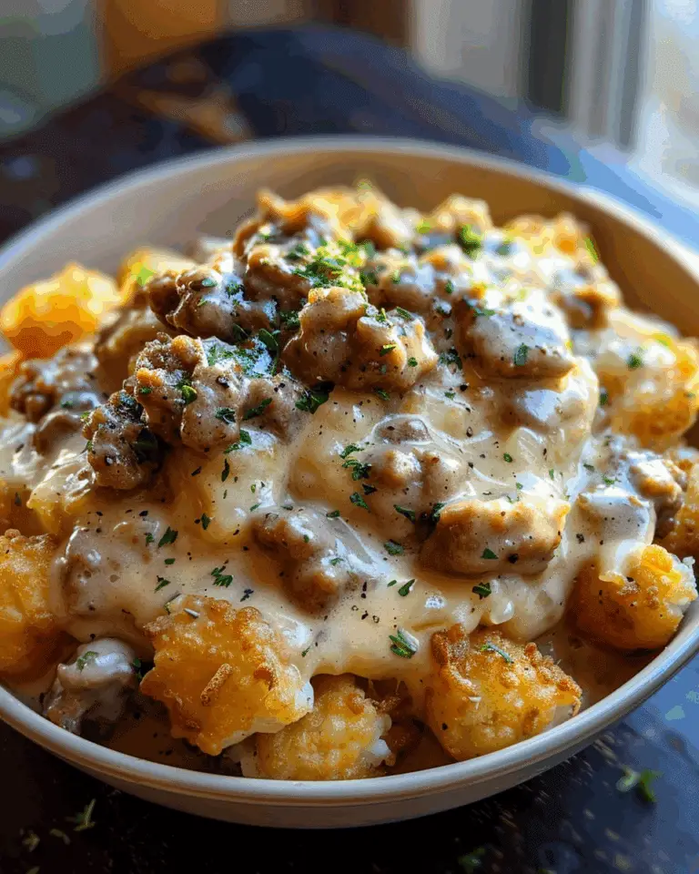 Tater Tot Breakfast Bowl with Sausage Gravy Bliss
