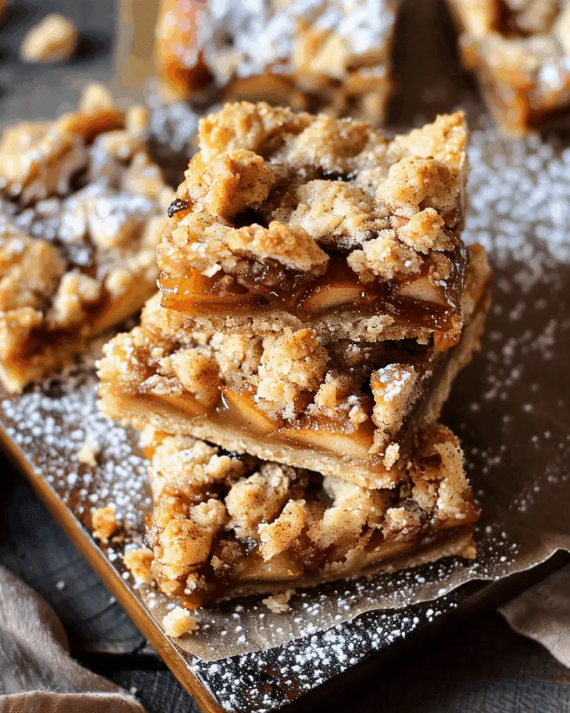 Caramelized Cinnamon Apple Crumb Bars