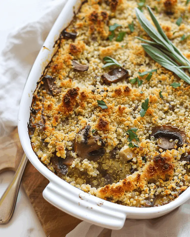 Creamy Quinoa Mushroom Bake (Vegan, Gluten Free)