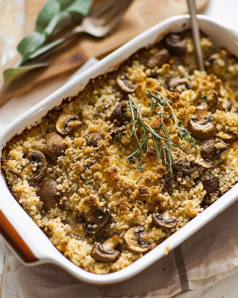 Creamy Quinoa Mushroom Bake (Vegan, Gluten Free)
