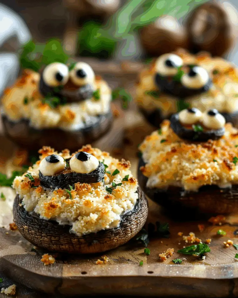 Ghoulish Stuffed Mushrooms