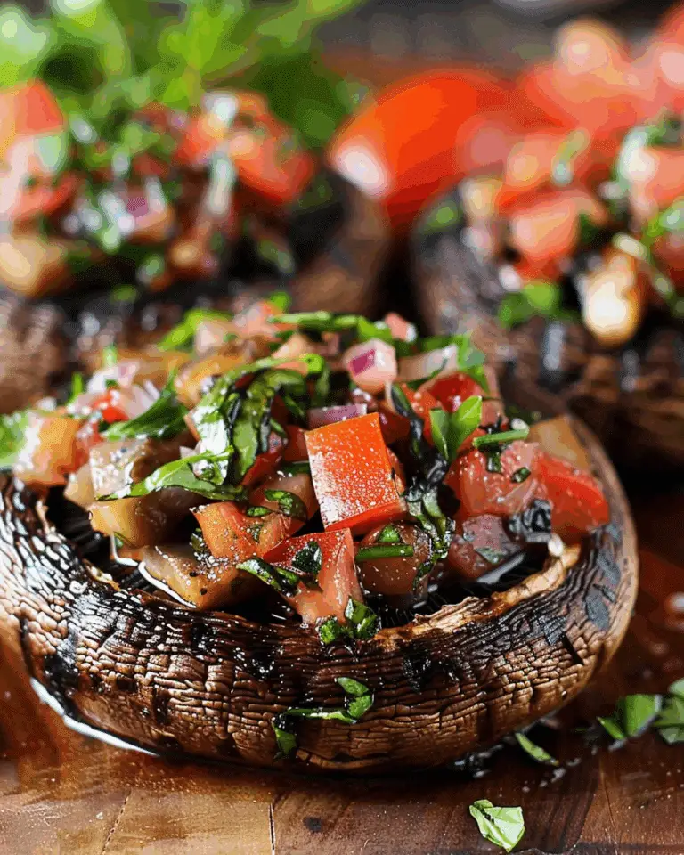 Grilled Portobello Mushrooms with Bruschetta
