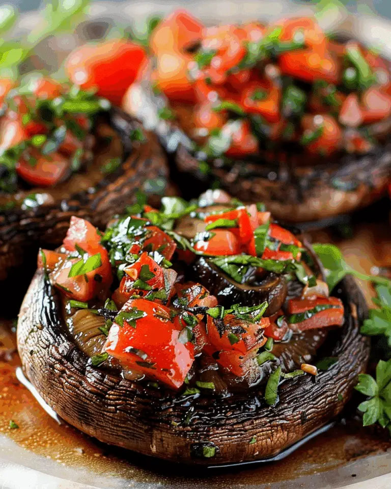Grilled Portobello Mushrooms with Bruschetta