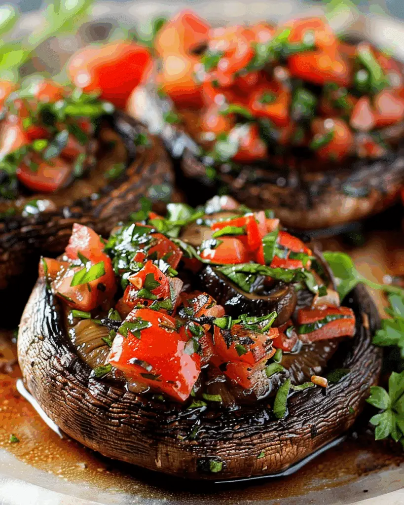 Grilled Portobello Mushrooms with Bruschetta