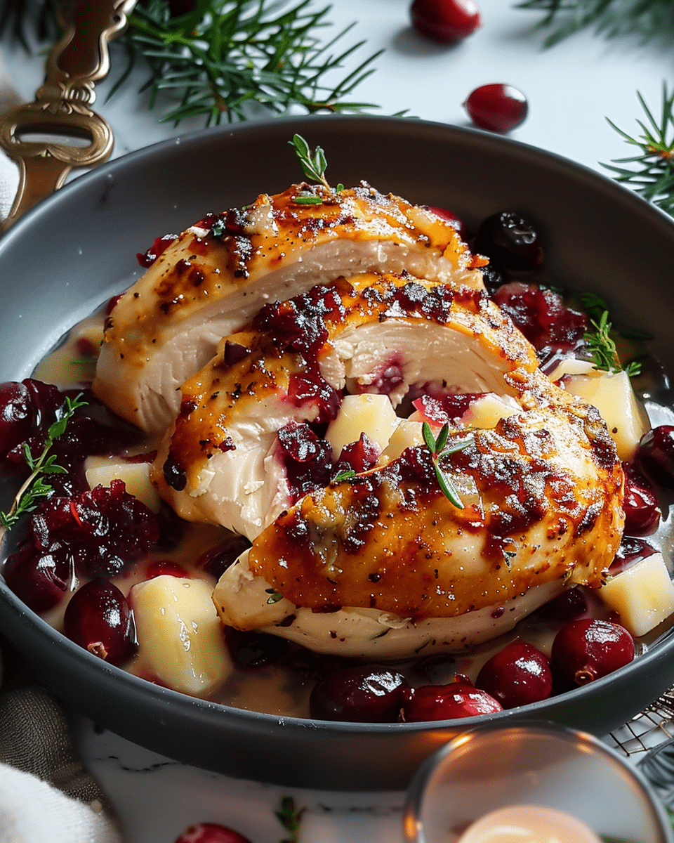 Impressive Cranberry Brie Stuffed Chicken