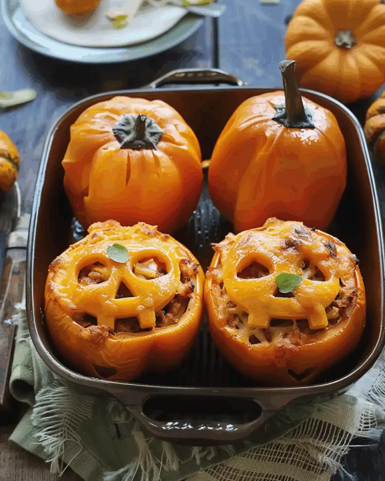 Jack-O’-Lantern Stuffed Peppers