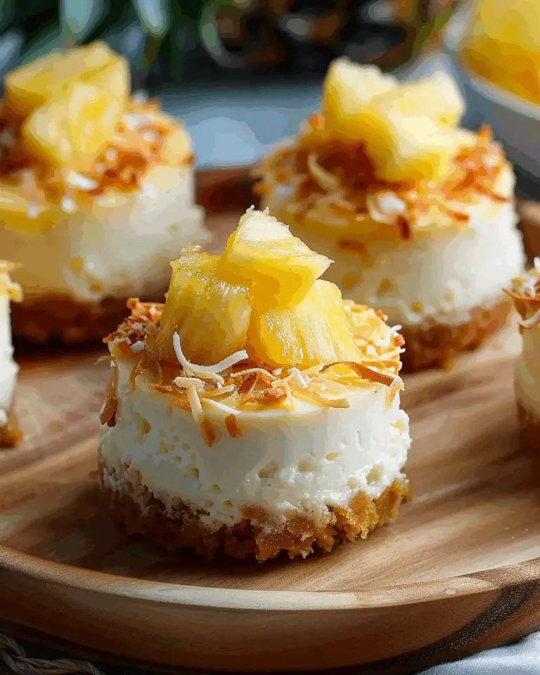 Mini Pineapple Coconut Milk Cheesecakes