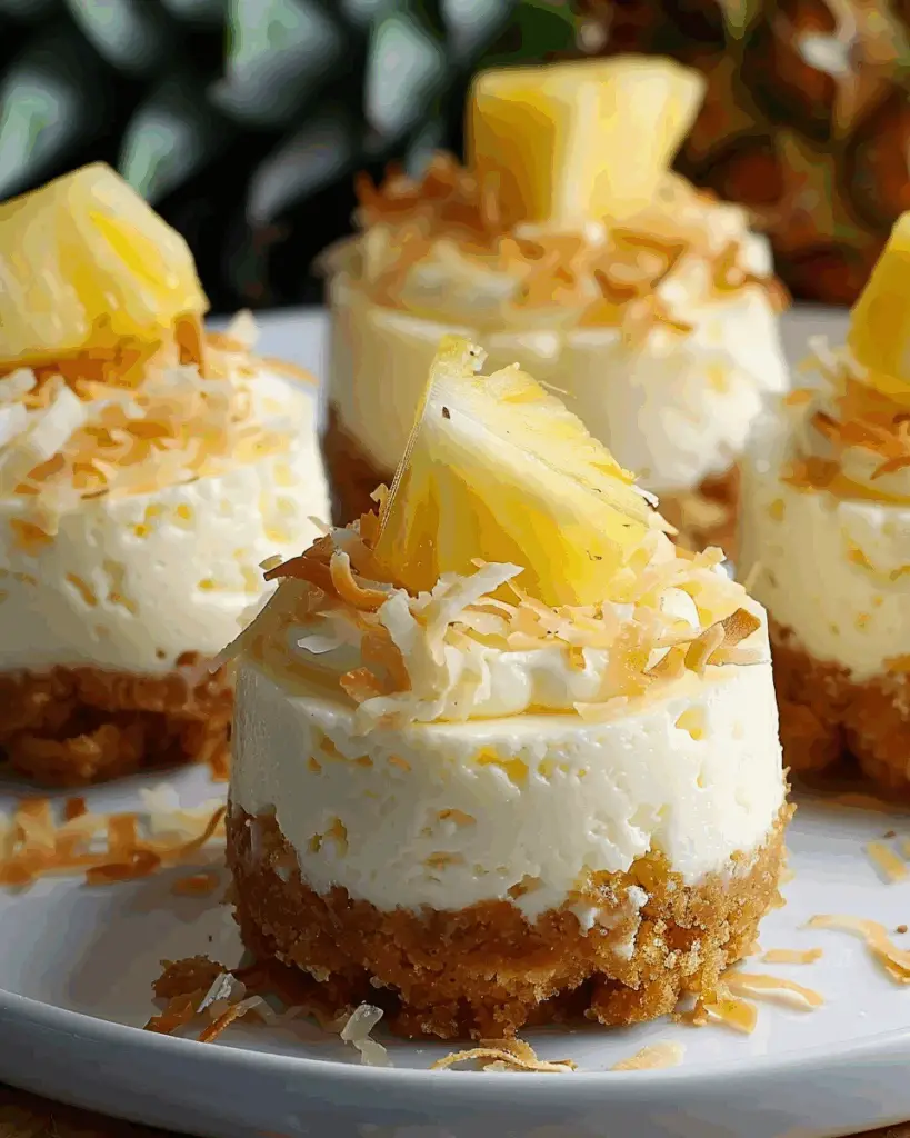 Mini Pineapple Coconut Milk Cheesecakes