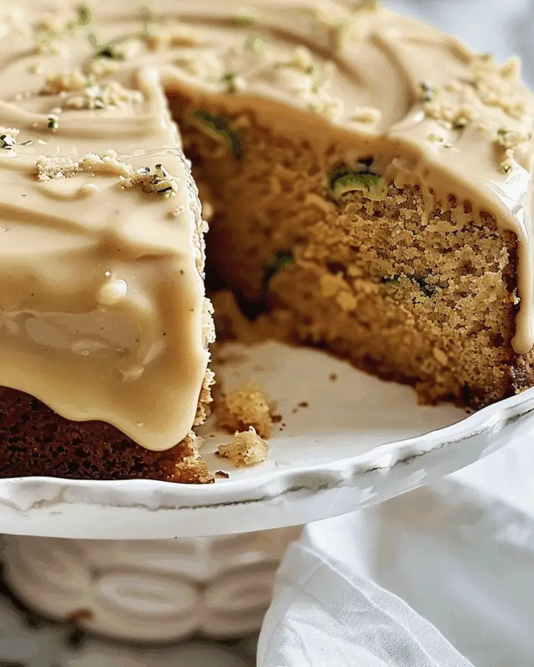 Sweet Glazed Zucchini Cake with Brown Sugar Icing