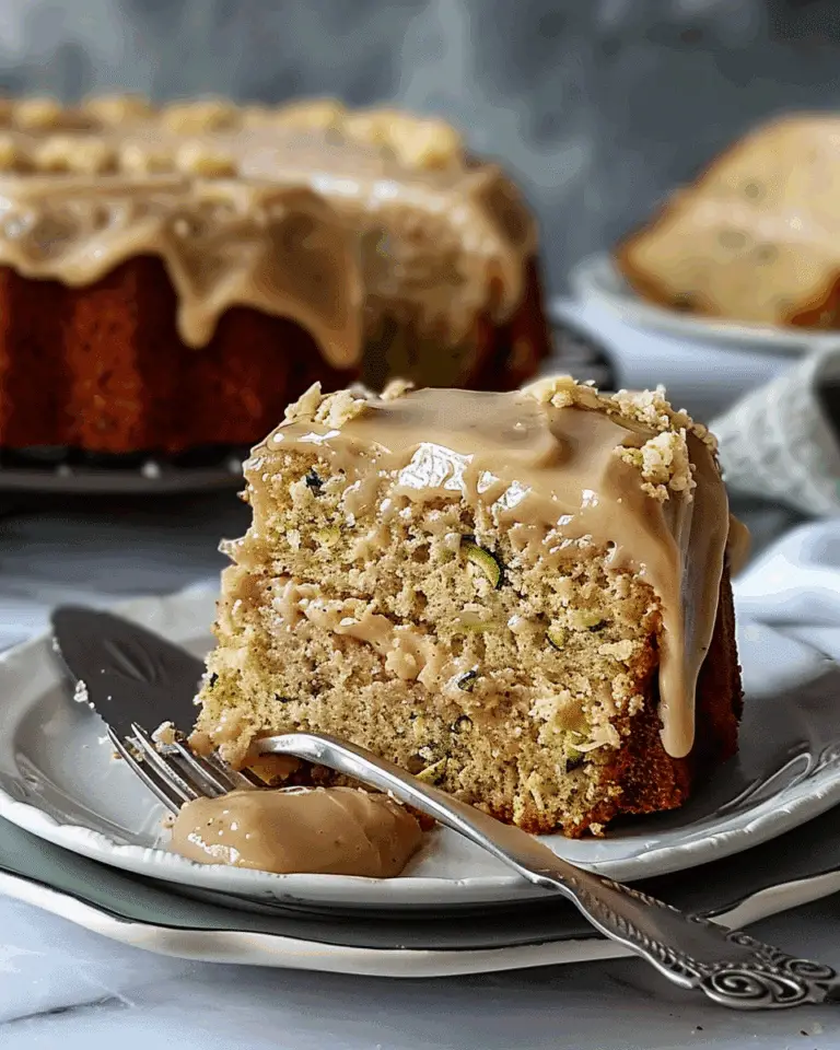 Sweet Glazed Zucchini Cake with Brown Sugar Icing