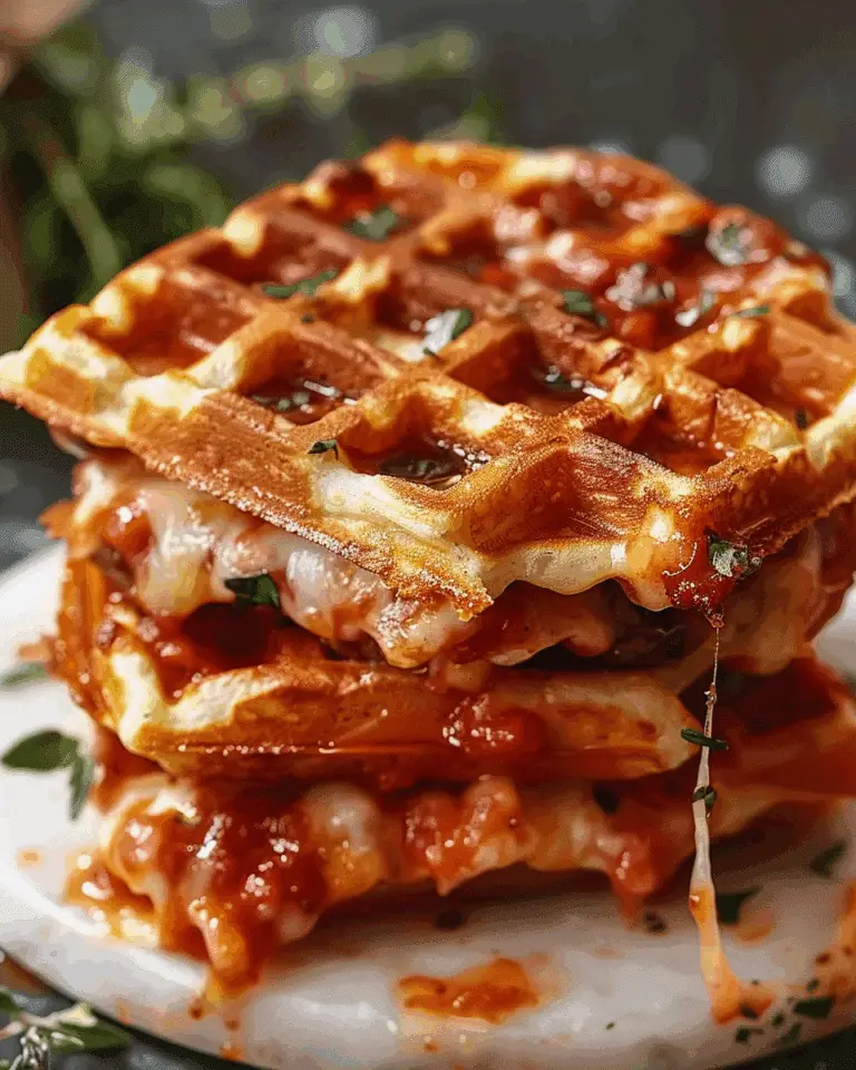 Pizza Stuffed Waffle Snacks