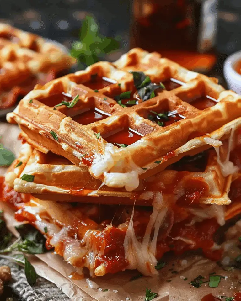 Pizza Stuffed Waffle Snacks