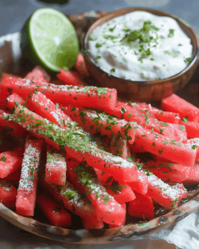 Watermelon Fries with Coconut Lime Dip