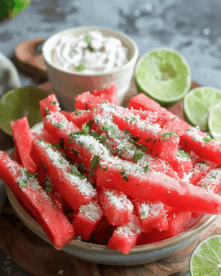Watermelon Fries with Coconut Lime Dip