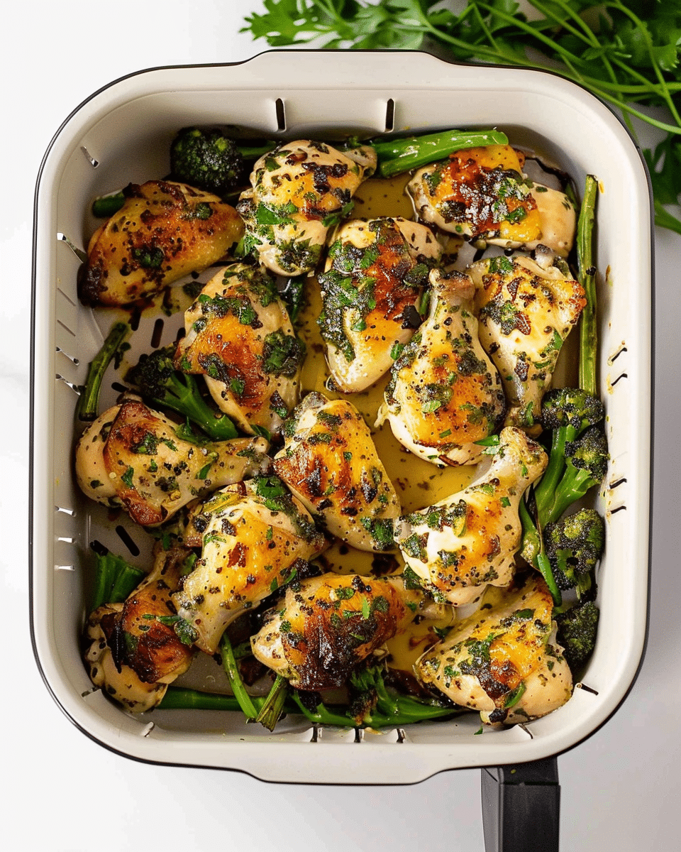 Air Fryer Garlic Butter Chicken Traybake